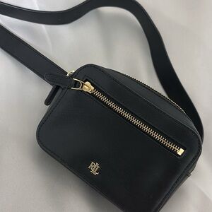 Ralph Lauren Black Leather Crossbody Bag